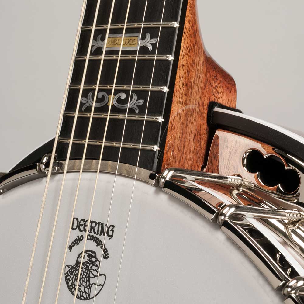 Deering Deluxe 6-String Banjo - neck joint front