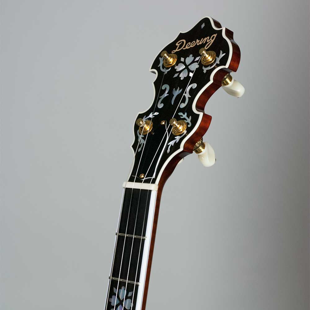 Deering Golden Classic 5-String Banjo - peghead front