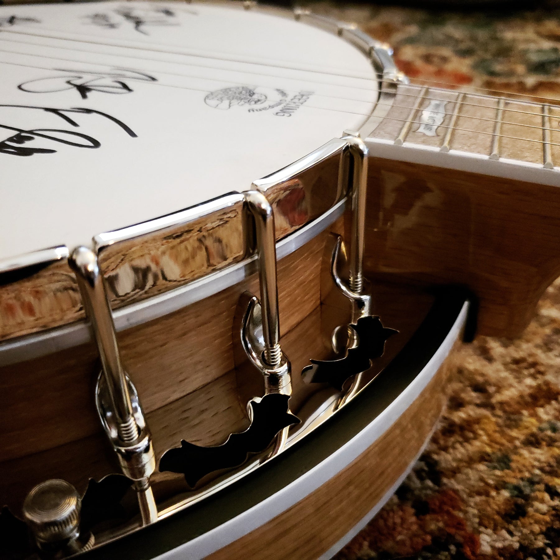 Blue Ridge Banjo Deering White Lotus - Signed by 2019 Blueridge Banjo Camp Instructors ...
