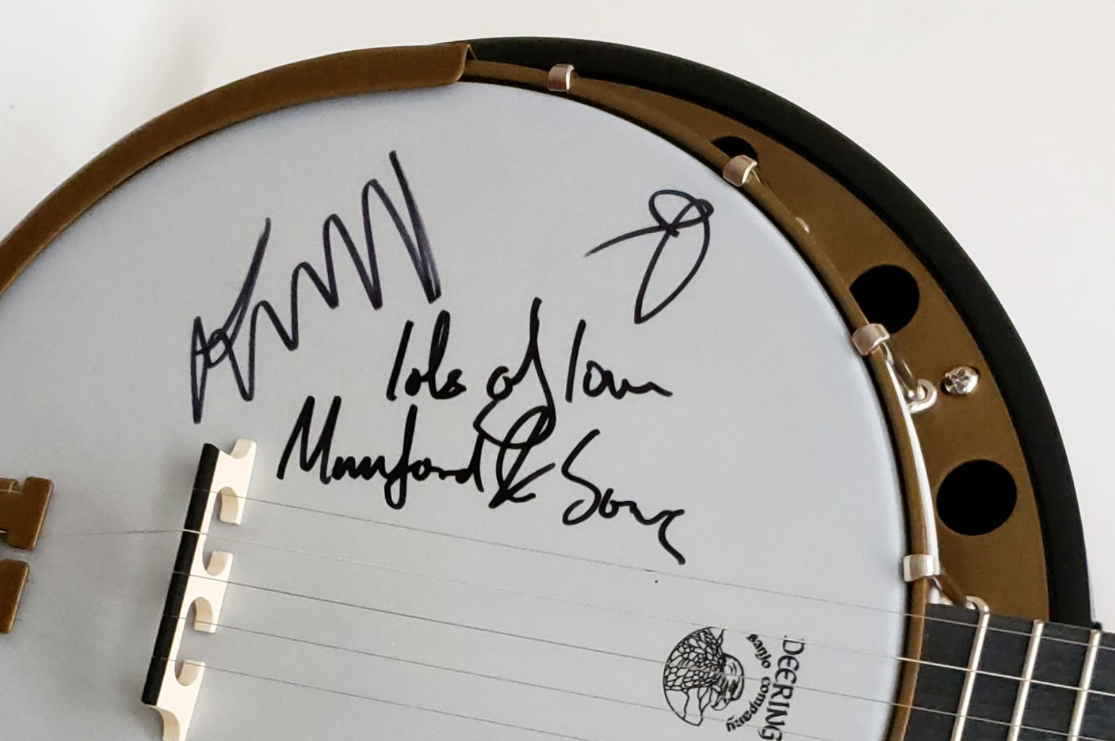 Oregon Mumford & Sons Signed Banjo- Message