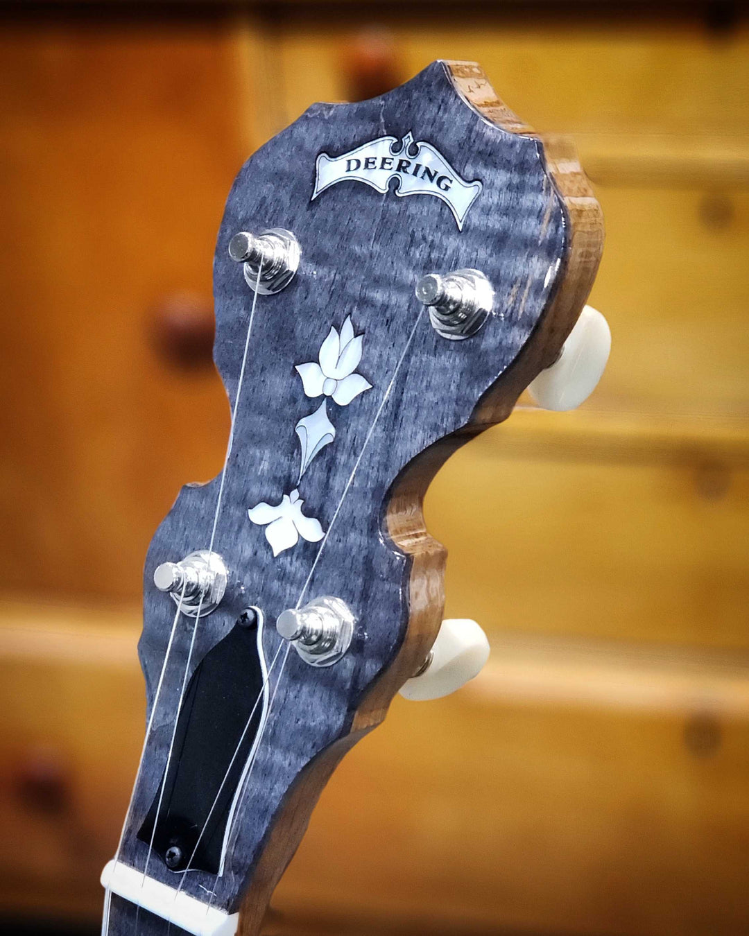 Deering White Lotus Banjo Auction - Signed by 2022 Blue Ridge Banjo Camp Instructors!