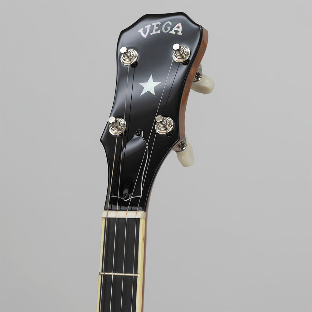 Vega Kingston Trio Bob Shane Plectrum banjo - peghead front close