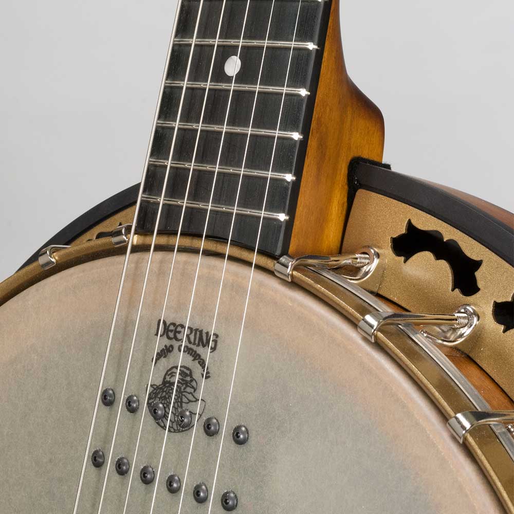 Deering Phoenix Acoustic/Electric 6-String Banjo - neck joint front