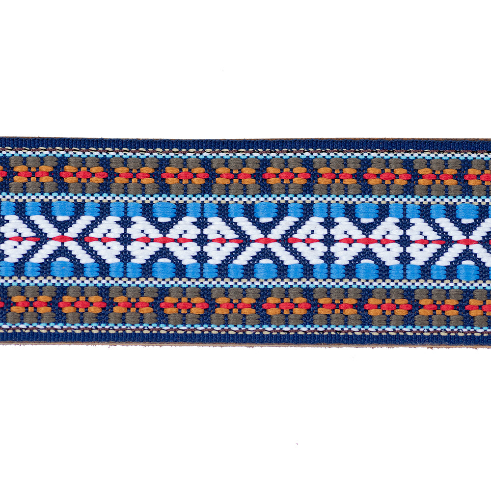 Tribal Blue Retro Leather Cradle Strap