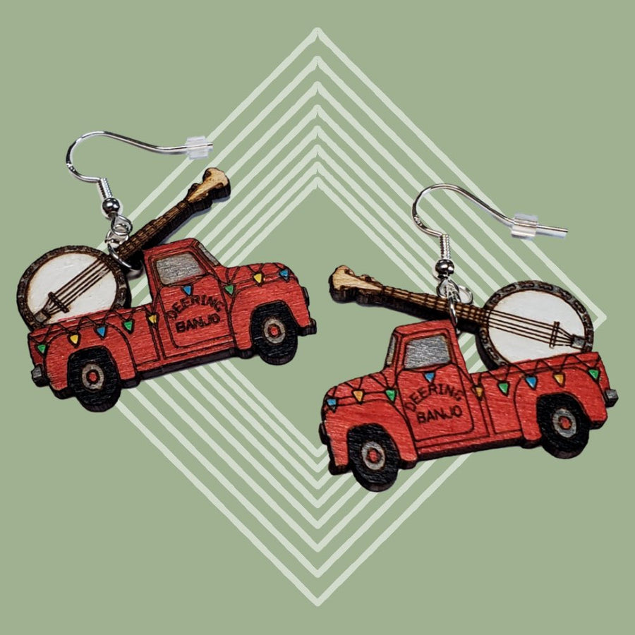 Banjo Delivery Truck Wooden Earrings Deering® Banjo Company