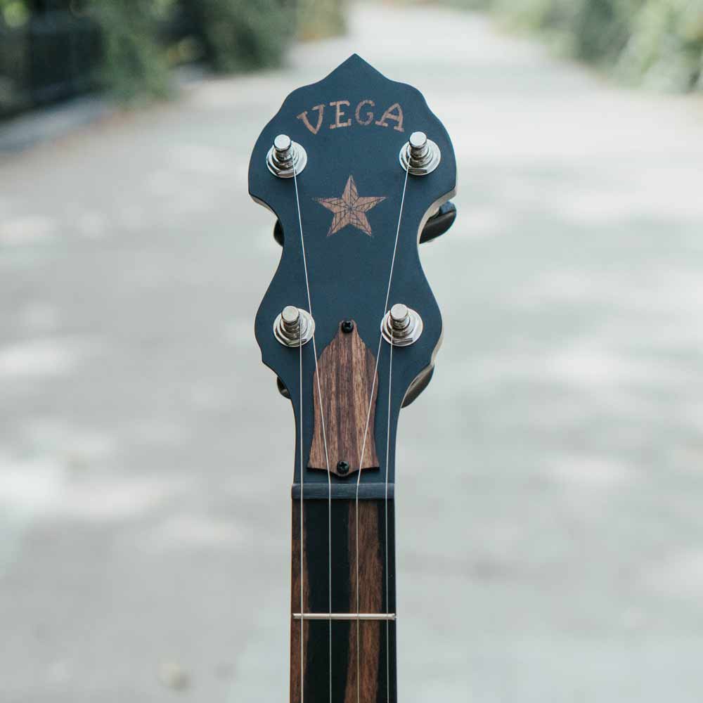 Vega Vintage Star banjo - peghead front on bridge